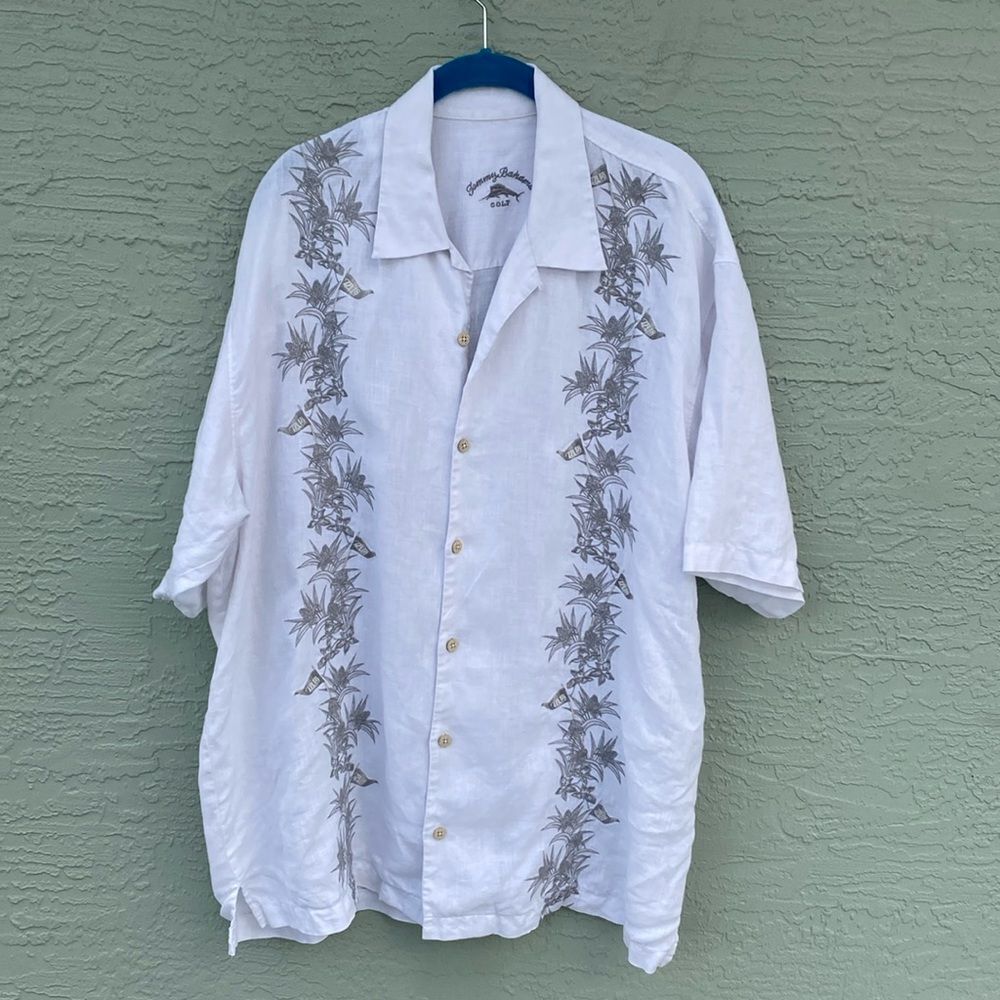 Tommy Bahama GOLF 100% Linen Short Sleeved Button Up Shirt Sz XL